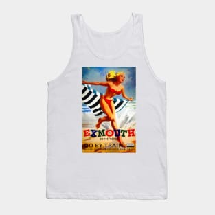 Vintage Travel Poster England south Devon Exmouth Tank Top